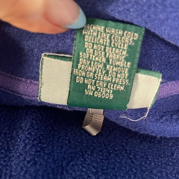 L.L. Bean Men’s Fleece Full Zip Jacket Zip Pockets Size Large TALL Blue - Picture 9 of 11